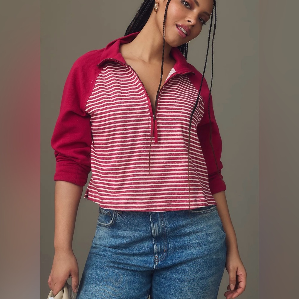 Anthropologie Pilcro Half Zip Pull Over